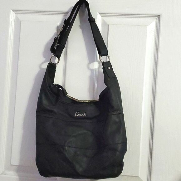 Coach Black Leather Minimalist Utility Career Essential Duffle Hobo Shoulder Bag - Picture 2 of 16